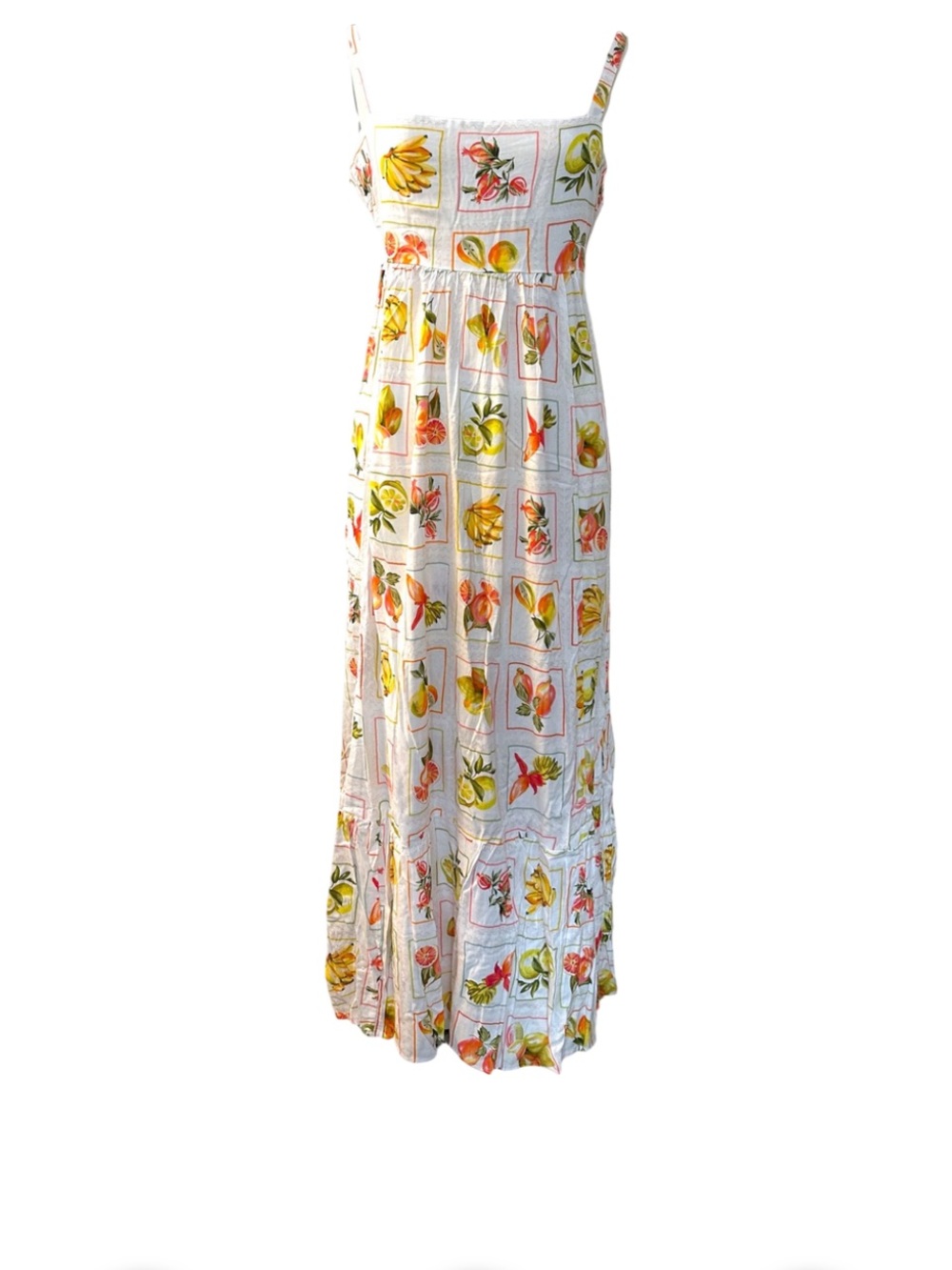 Paper Heart Maxi Dress Fruit Print L NWT